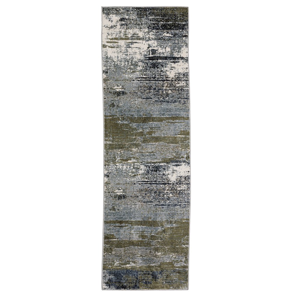 Caravan 8020L Blue/ Green Indoor Area Rug - 2'3" x 7'6"