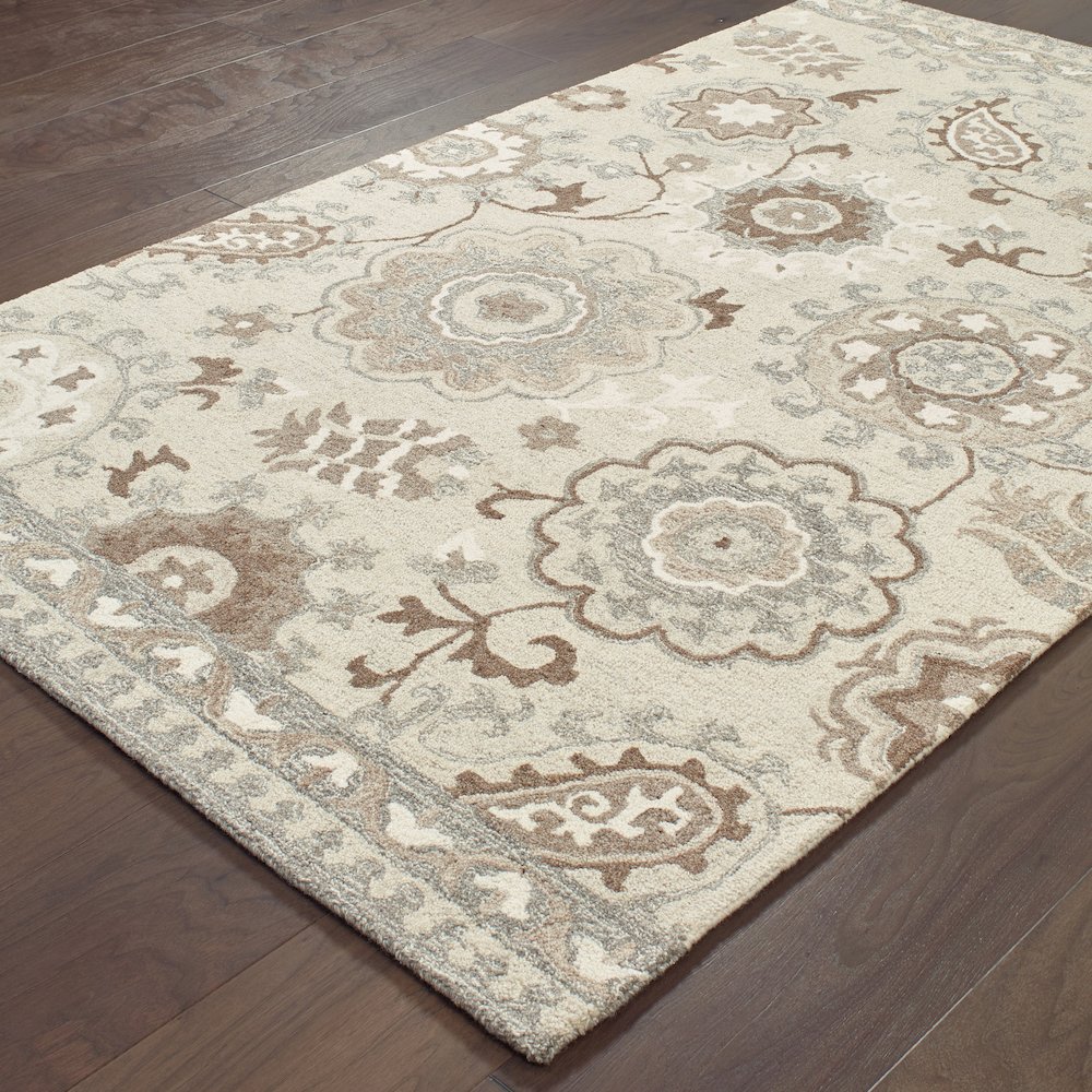 Craft 93005 Ivory/ Grey Indoor Area Rug - 10' x 13'