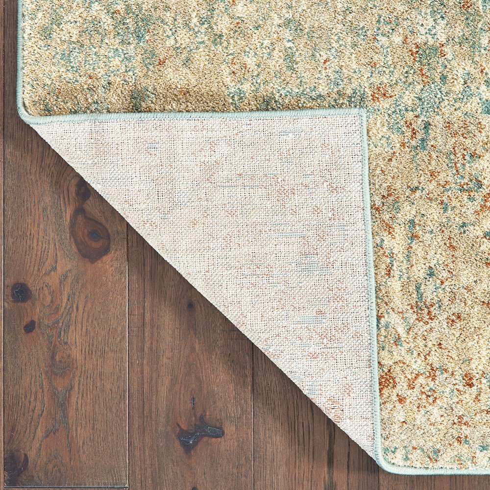 Carson 9654B Blue/ Orange Indoor Area Rug - 6'7" x 9'2"
