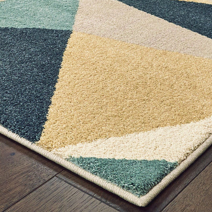 Carson 9659B Blue/ Orange Indoor Area Rug - 2' x 3'