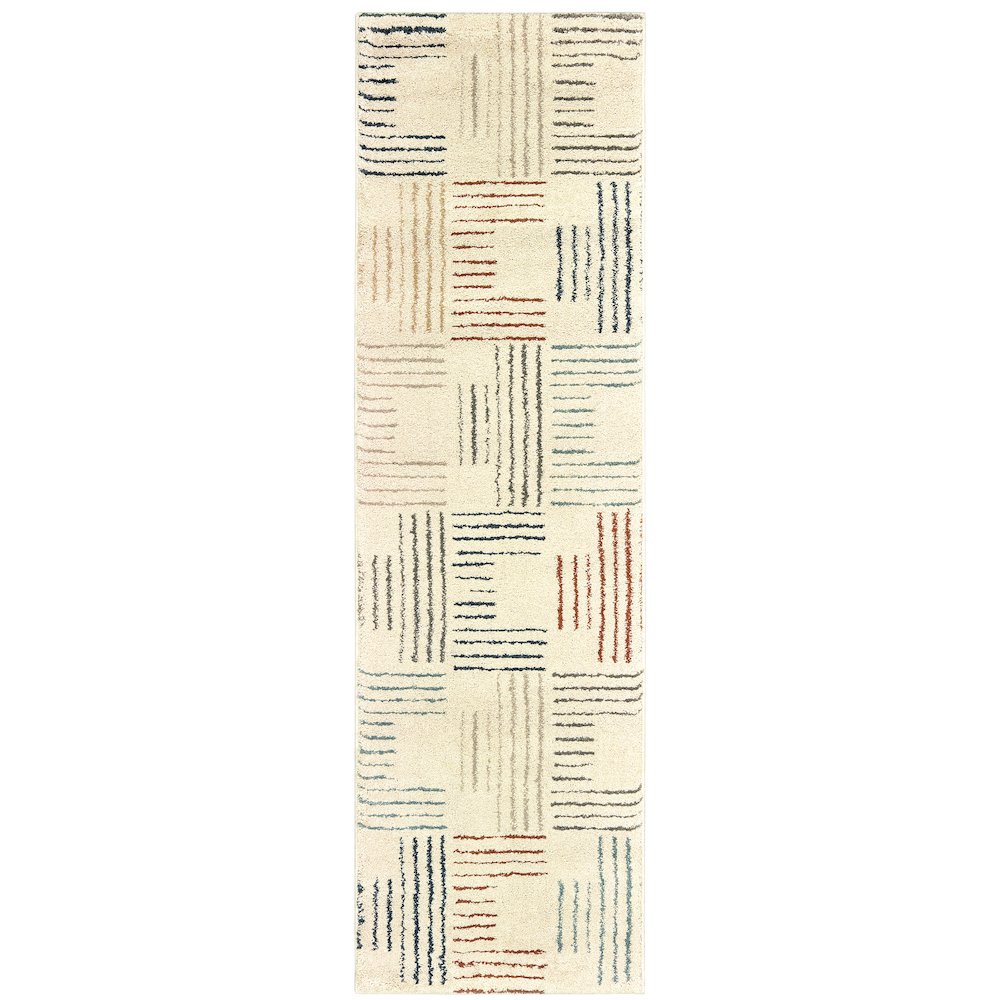 Carson 9663A Ivory/ Multi Indoor Area Rug - 2'3" x 7'6"