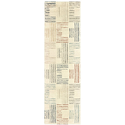 Carson 9663A Ivory/ Multi Indoor Area Rug - 2'3" x 7'6"
