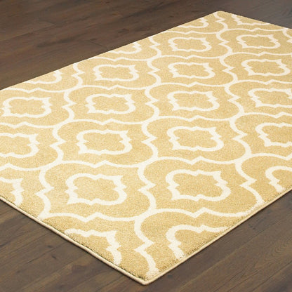 Carson 9672E Gold/ Ivory Indoor Area Rug - 9'10" x 12'10"