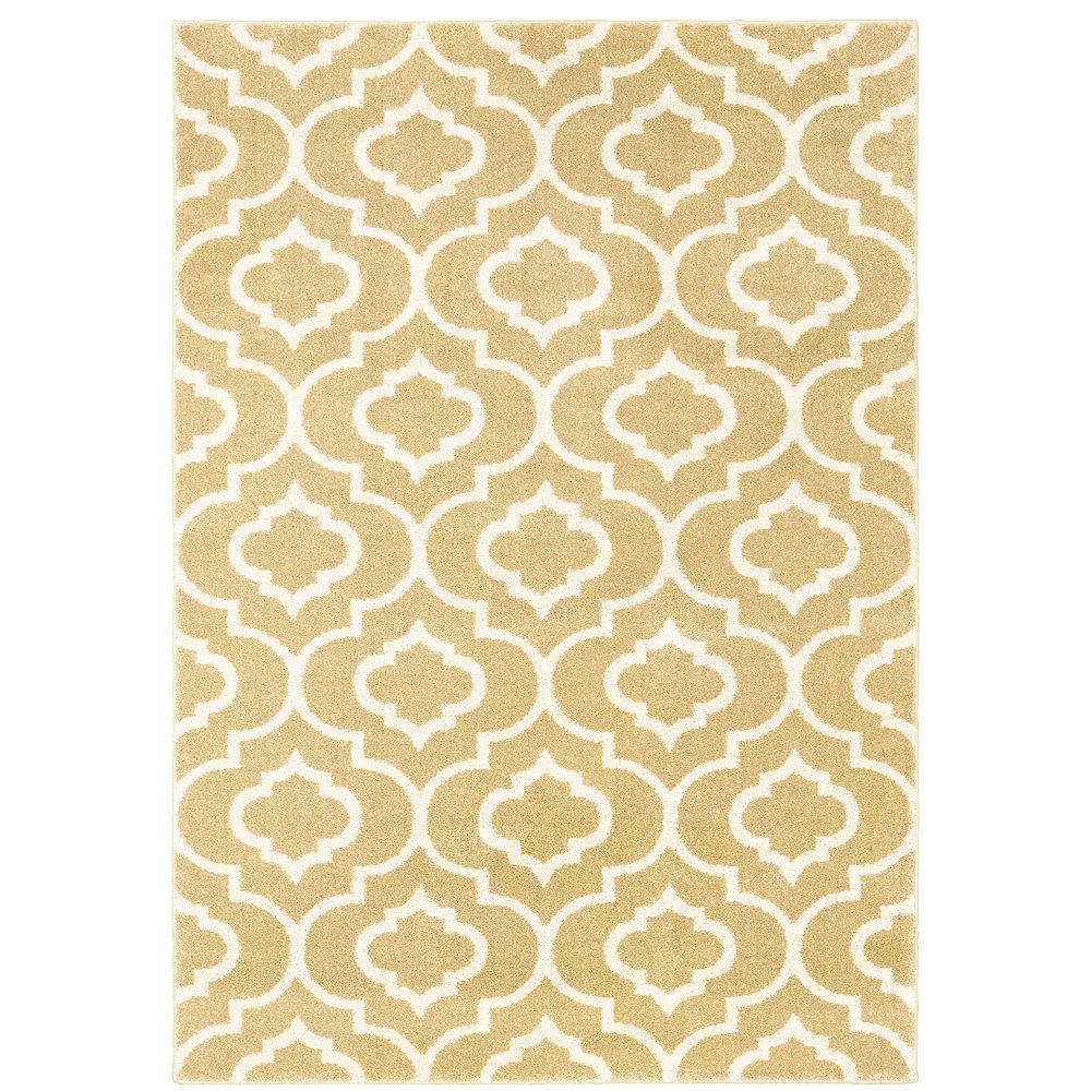Carson 9672E Gold/ Ivory Indoor Area Rug - 9'10" x 12'10"
