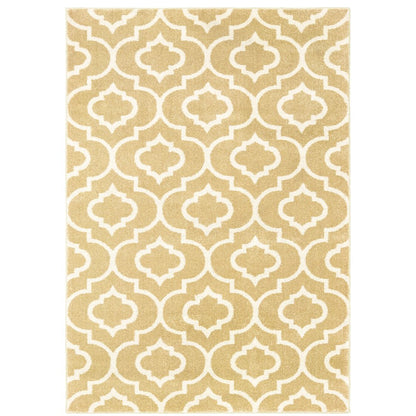 Carson 9672E Gold/ Ivory Indoor Area Rug - 9'10" x 12'10"