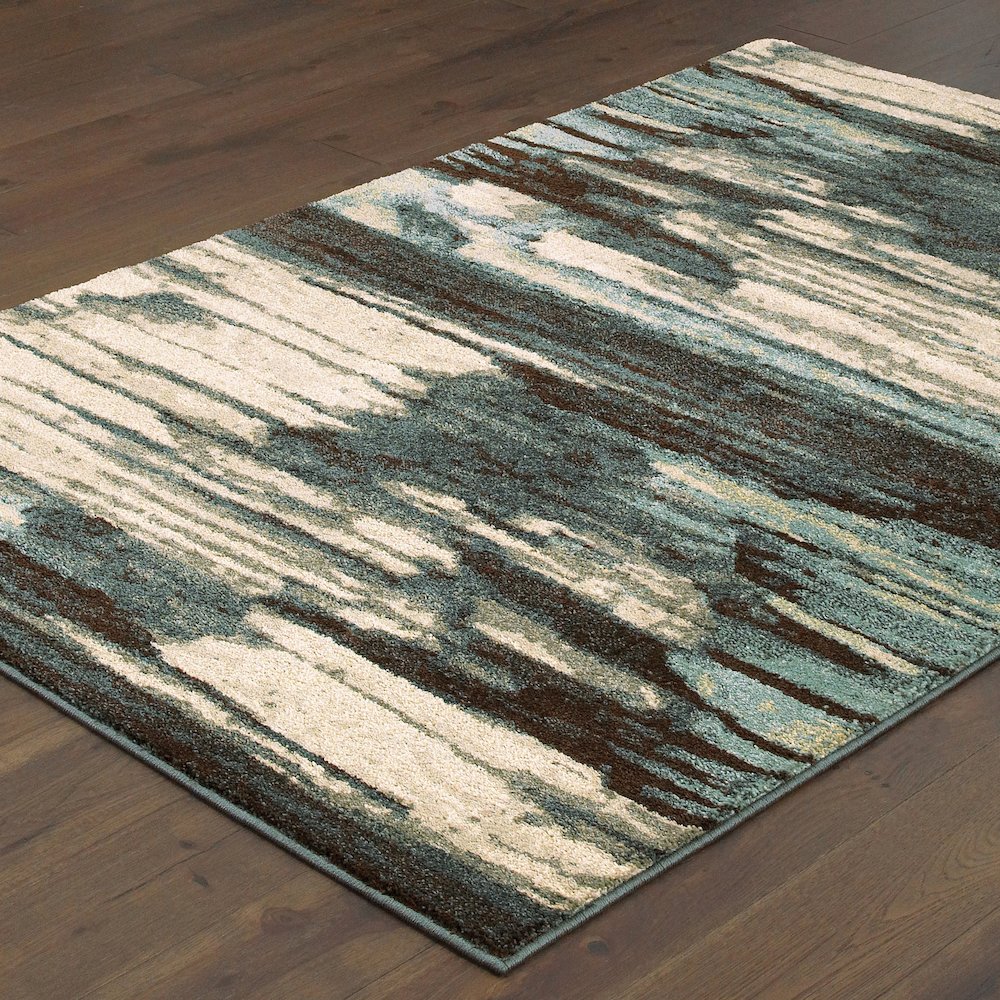 Carson 9675A Blue/ Brown Indoor Area Rug - 2' x 3'
