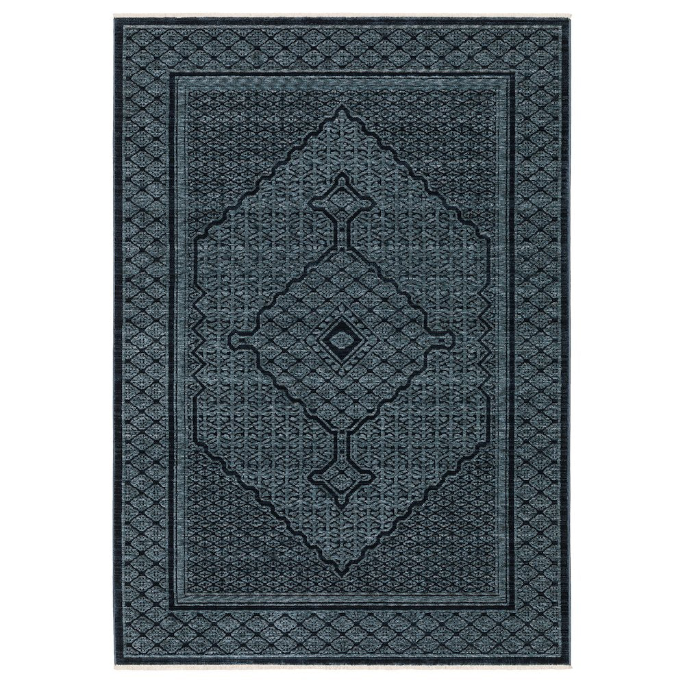 Runner Traditional Rug Made of Polyester, Blue color