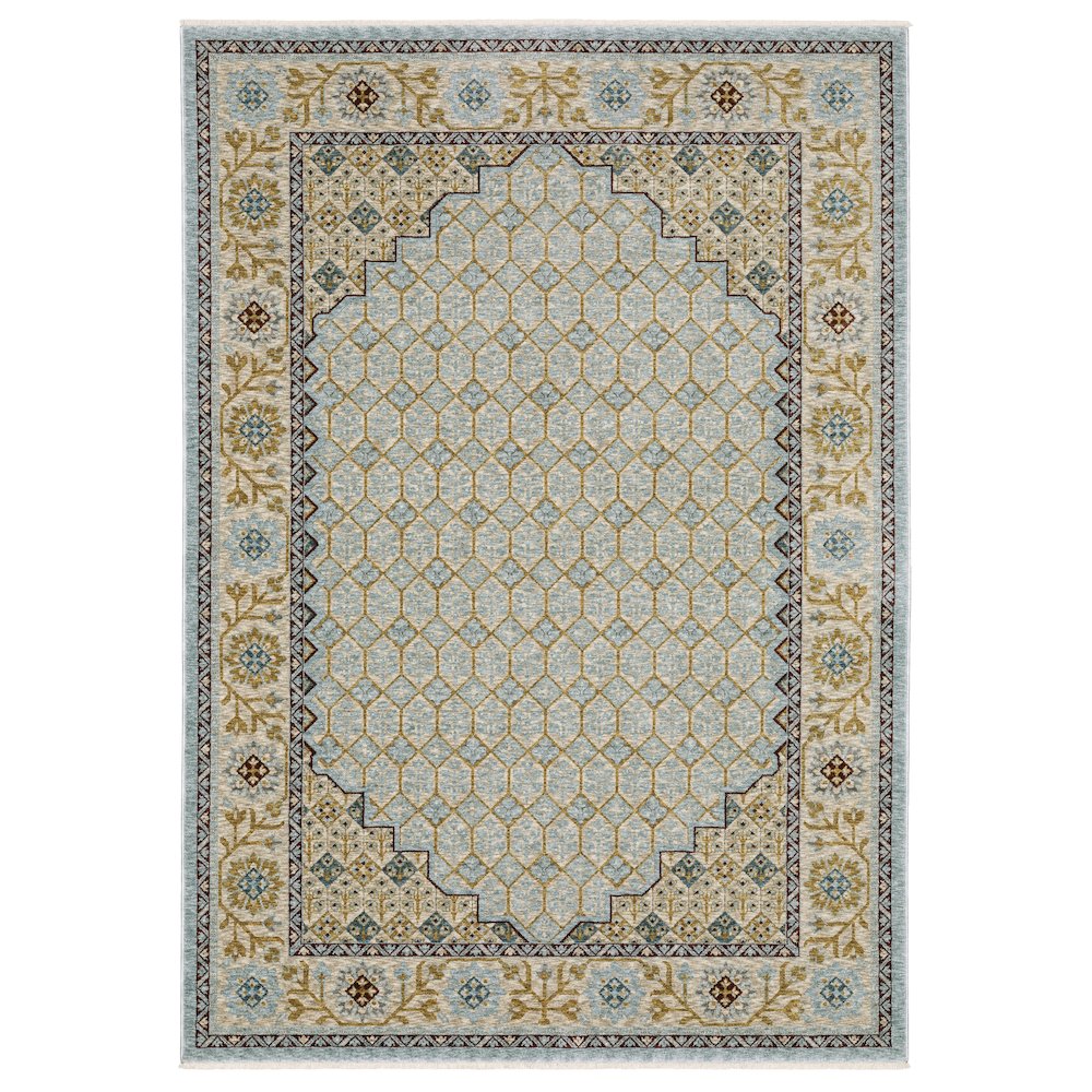 Runner Traditional Rug Made of Polyester, Blue color
