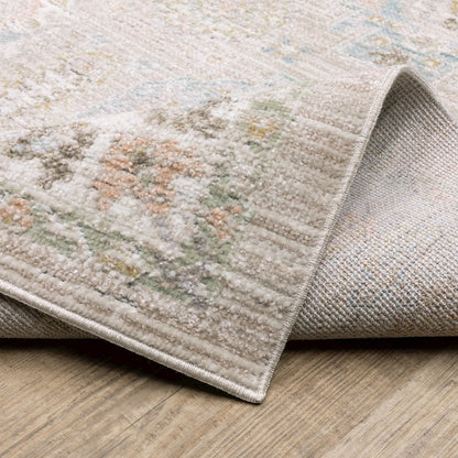 Cavett CAV04 Beige/ Blue Indoor Area Rug - 6'7" x 9'6"