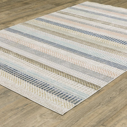 Cavett CAV08 Ivory/ Multi Indoor Area Rug - 5'3" x 7'6"