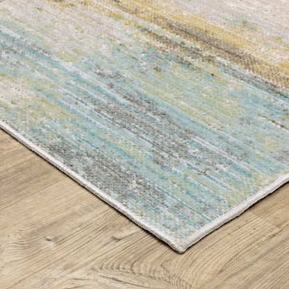Cavett CAV09 Blue/ Beige Indoor Area Rug - 6'7" x 9'6"