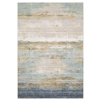 Cavett CAV09 Blue/ Beige Indoor Area Rug - 6'7" x 9'6"