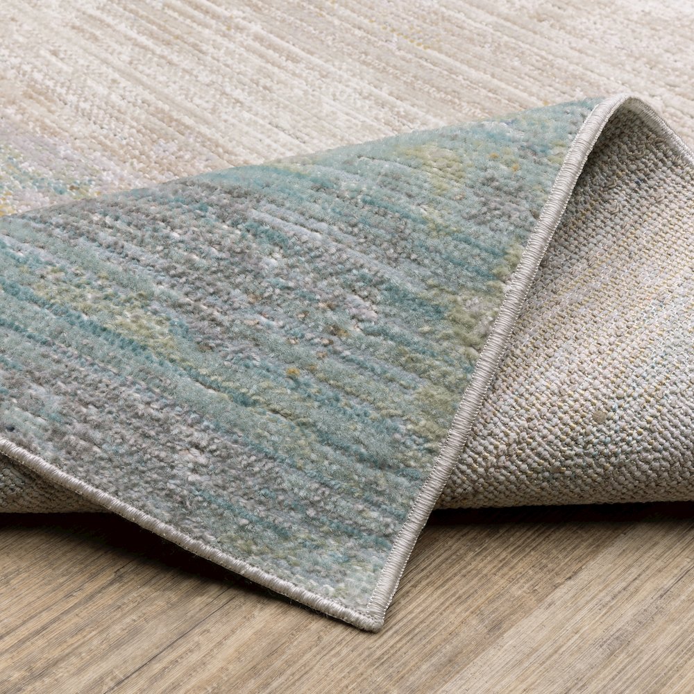 Cavett CAV09 Blue/ Beige Indoor Area Rug - 6'7" x 9'6"