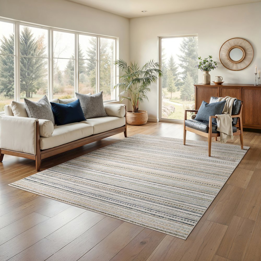 Cavett CAV10 Beige/ Multi Indoor Area Rug - 7'10" x 10'10"