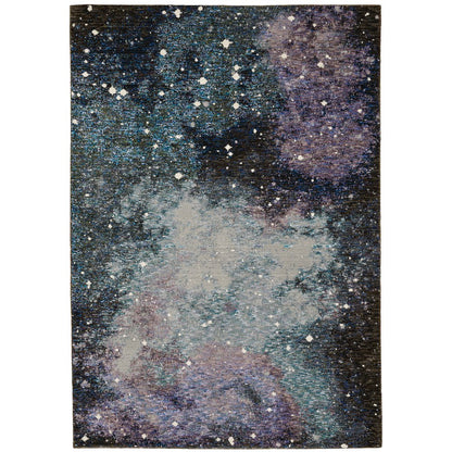 Evolution 0958A Midnight/ Purple Indoor Area Rug - 3'3" x 5'2"