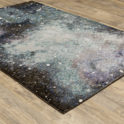 Evolution 0958A Midnight/ Purple Indoor Area Rug - 8'6" x 11'7"