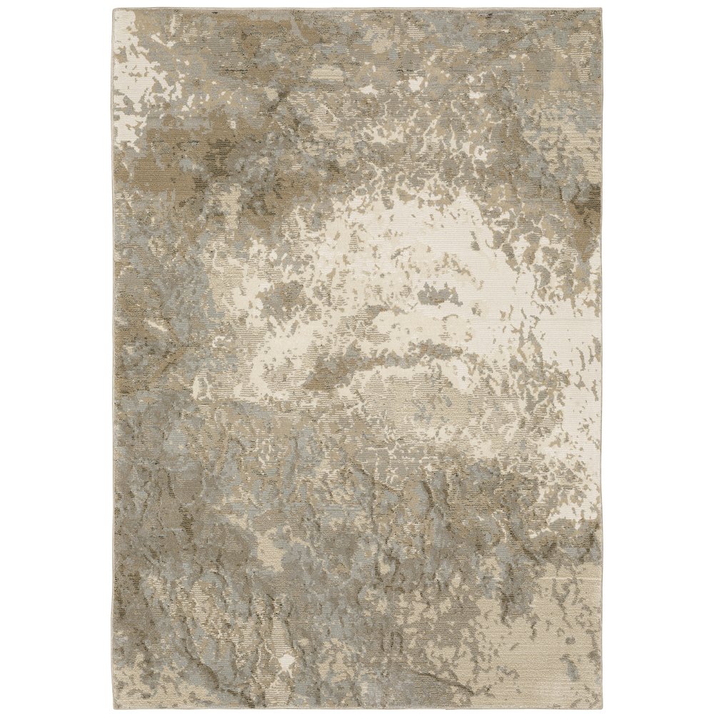 Evolution 0960A Beige/ Grey Indoor Area Rug - 5'3" x 7'3"