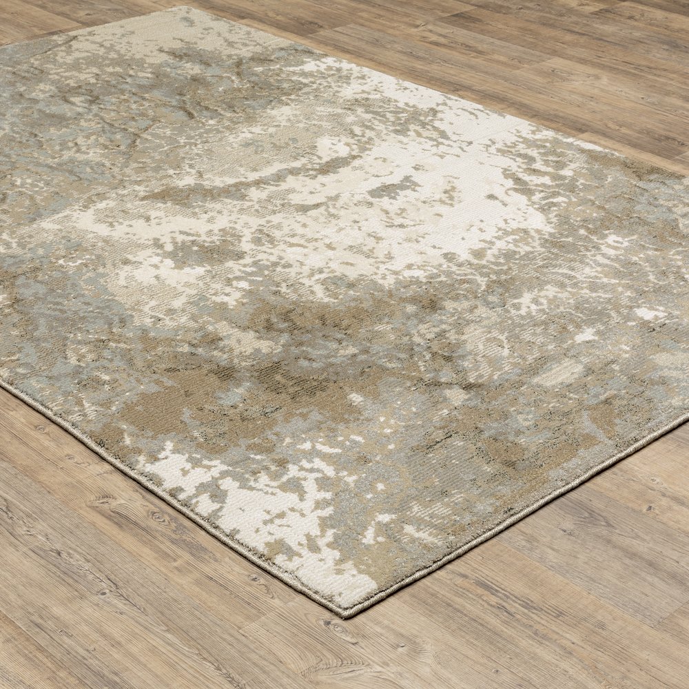 Evolution 0960A Beige/ Grey Indoor Area Rug - 8'6" x 11'7"
