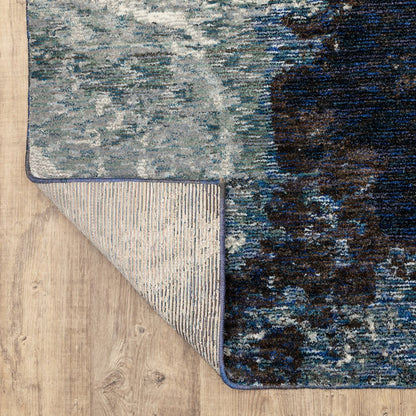 Evolution 0962A Blue/ Ivory Indoor Area Rug - 1'10" x 3'2"