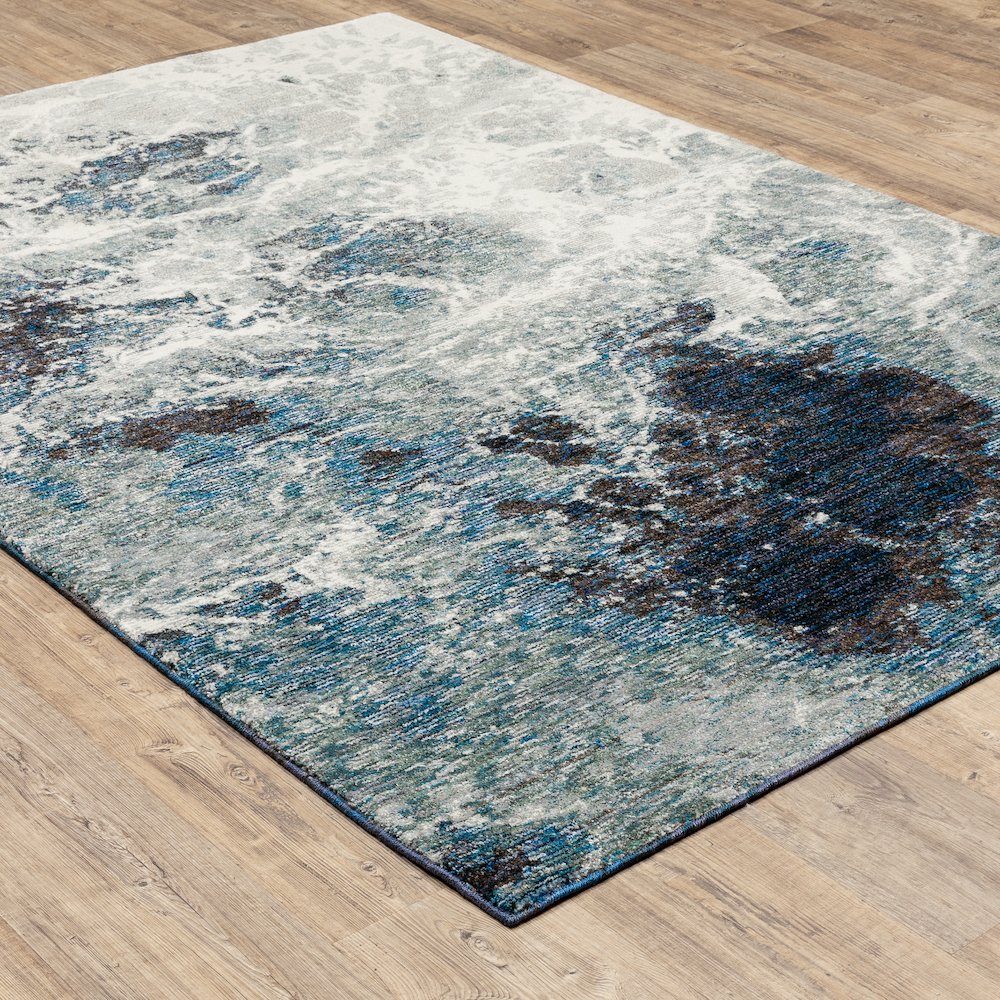 Evolution 0962A Blue/ Ivory Indoor Area Rug - 3'3" x 5'2"