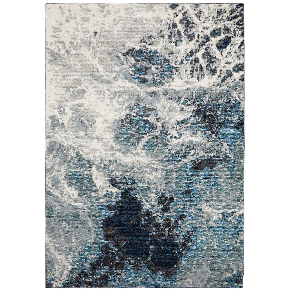 Evolution 0962A Blue/ Ivory Indoor Area Rug - 3'3" x 5'2"