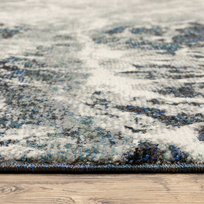 Evolution 0962A Blue/ Ivory Indoor Area Rug - 3'3" x 5'2"