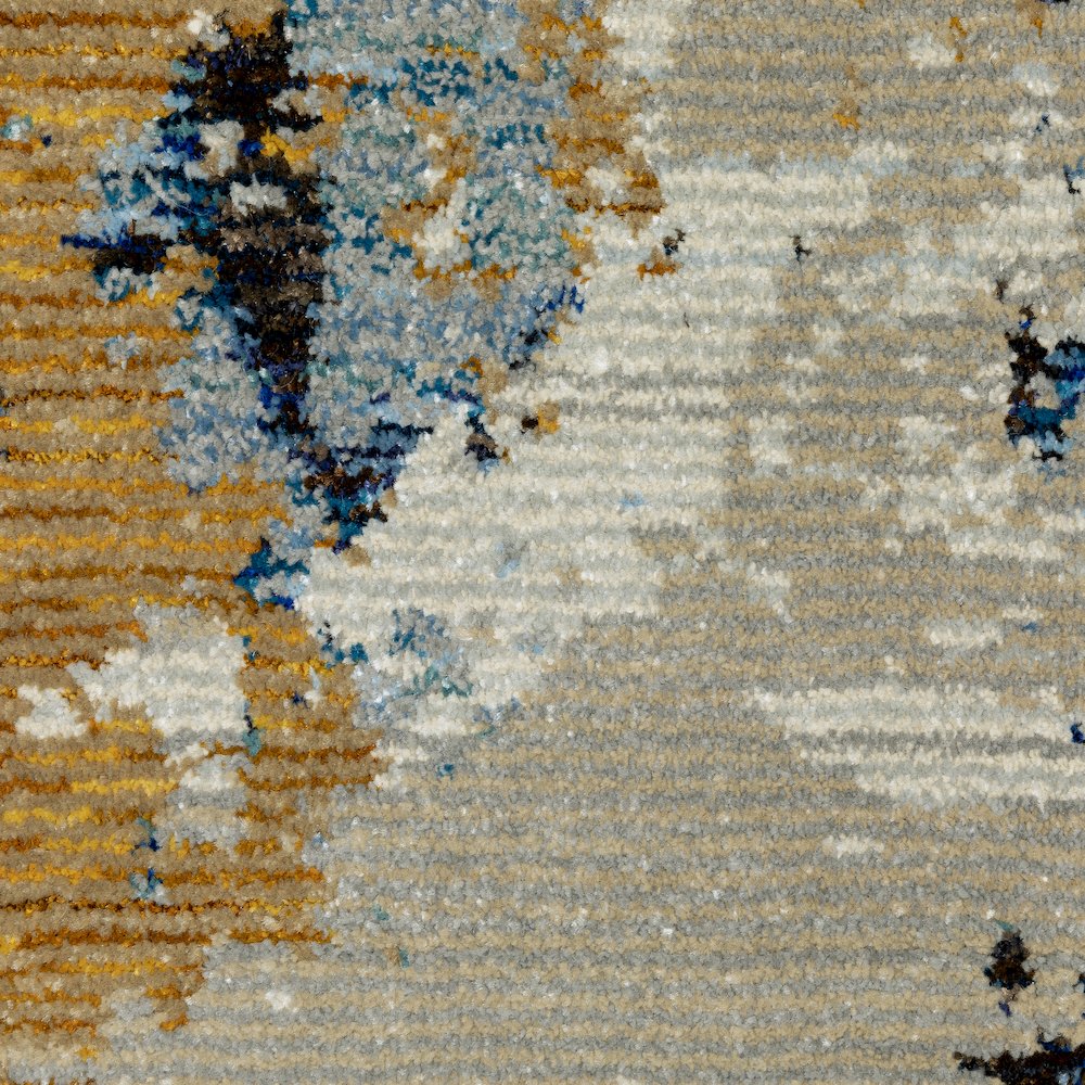 Evolution 0980A Blue/ Gold Indoor Area Rug - 2'3" x 8'