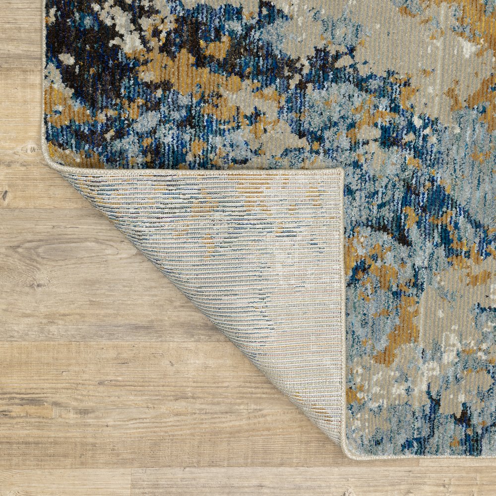 Evolution 0980A Blue/ Gold Indoor Area Rug - 8'6" x 11'7"