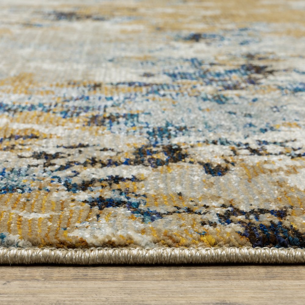 Evolution 0980A Blue/ Gold Indoor Area Rug - 10' x 13'2"