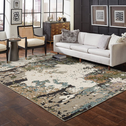Evolution 0981A Ivory/ Multi Indoor Area Rug - 2'6" x 12'