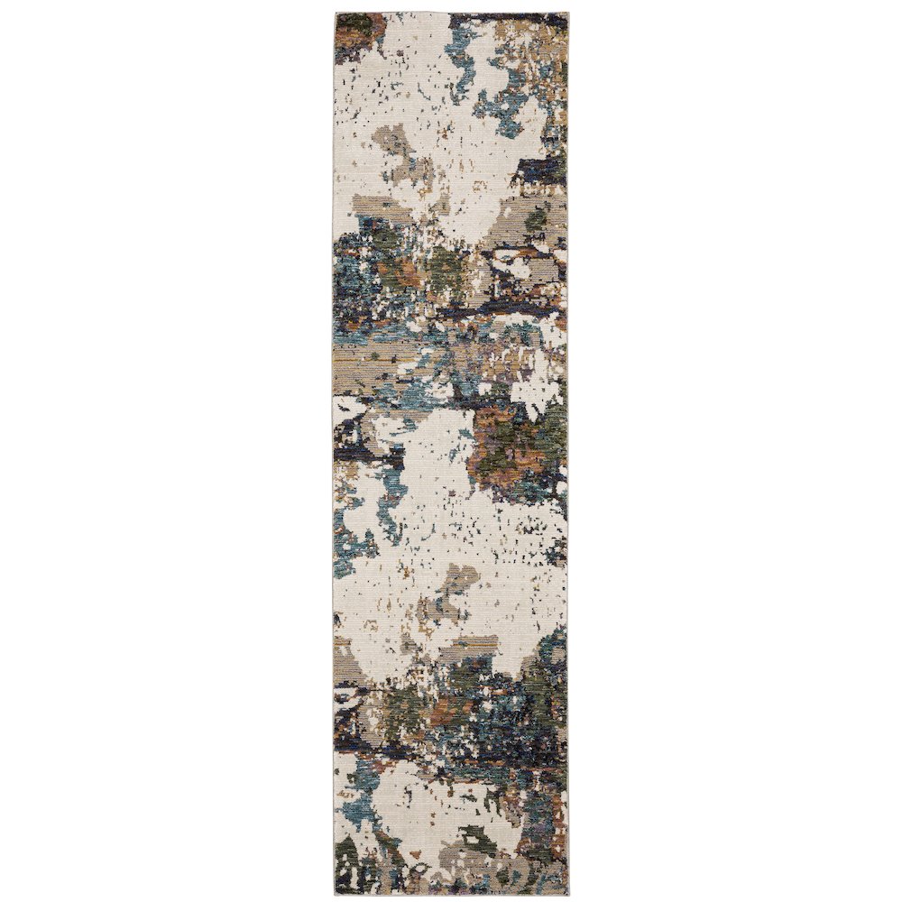 Evolution 0981A Ivory/ Multi Indoor Area Rug - 2'6" x 12'