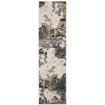 Evolution 0981A Ivory/ Multi Indoor Area Rug - 2'6" x 12'