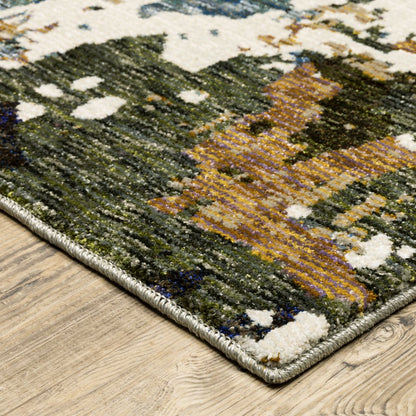 Evolution 0981A Ivory/ Multi Indoor Area Rug - 3'3" x 5'2"