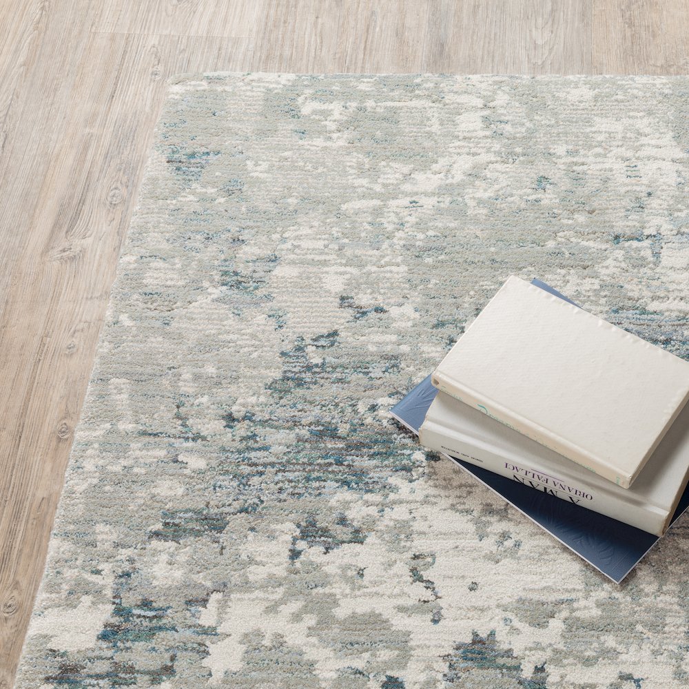 Evolution 0984D Grey/ Blue Indoor Area Rug - 1'10" x 3'2"