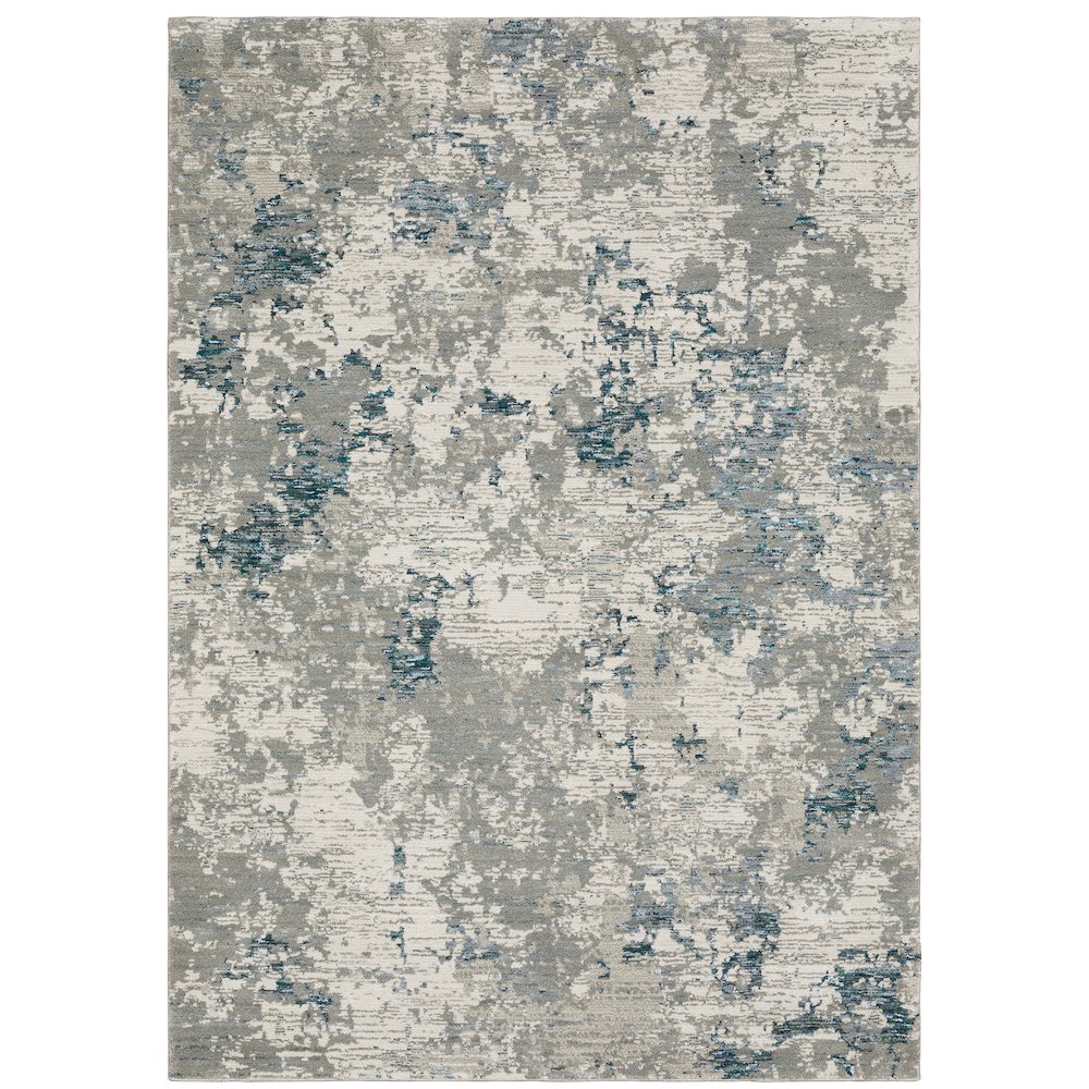 Evolution 0984D Grey/ Blue Indoor Area Rug - 1'10" x 3'2"