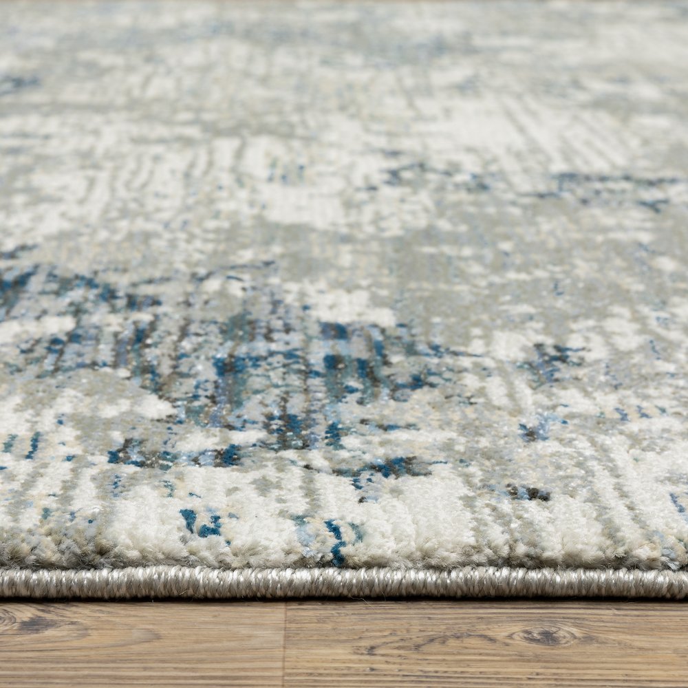 Evolution 0984D Grey/ Blue Indoor Area Rug - 1'10" x 3'2"