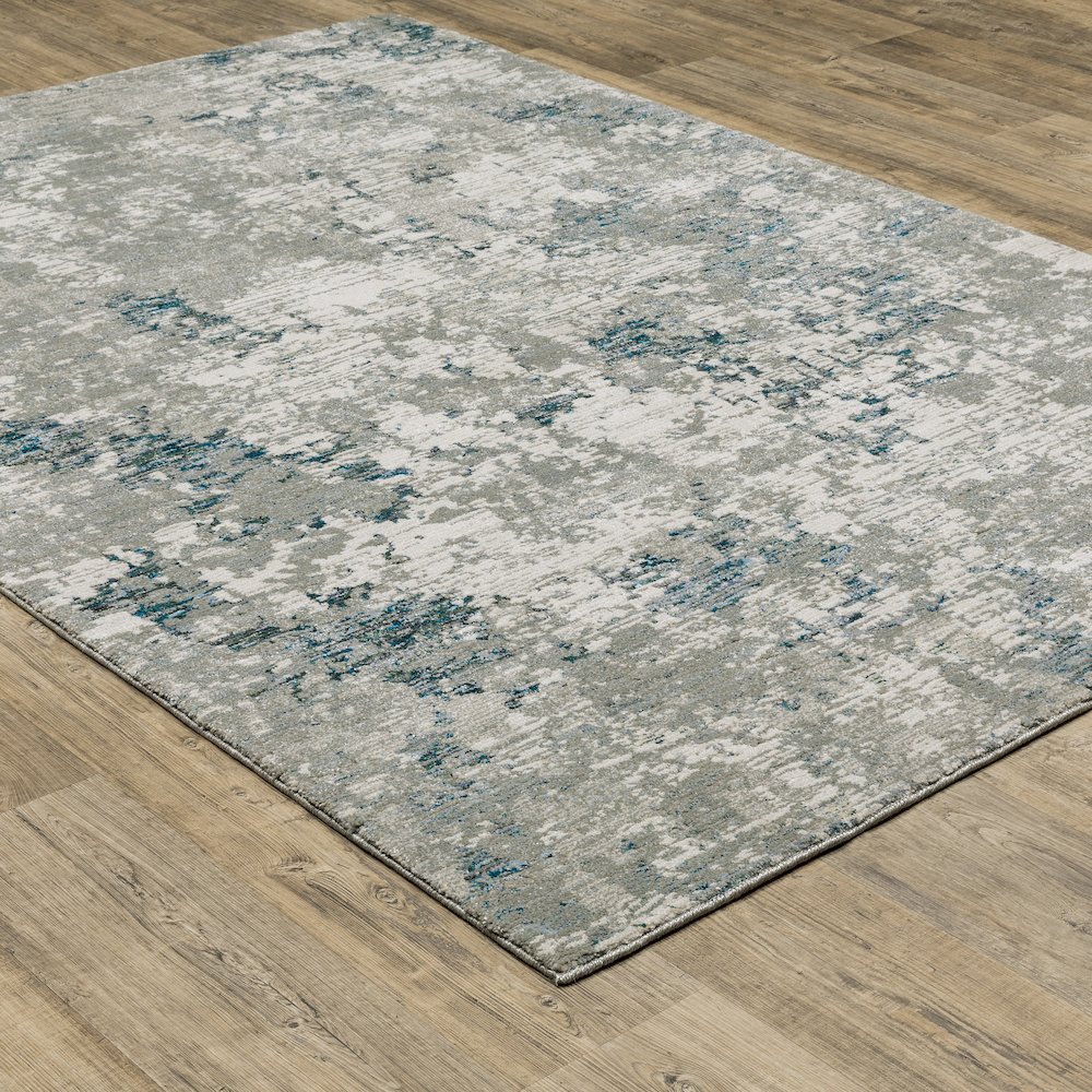 Evolution 0984D Grey/ Blue Indoor Area Rug - 7'10" x 10'10"