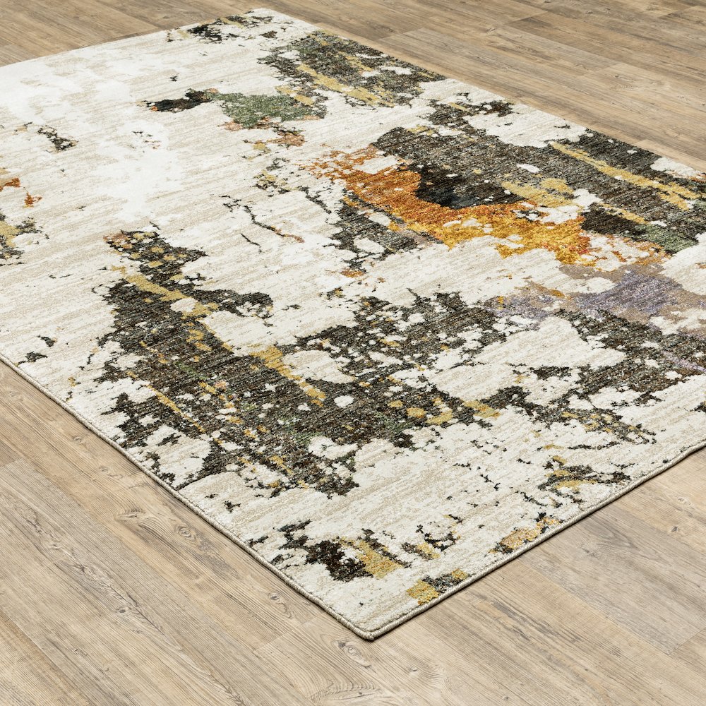 Evolution 7770J Beige/ Charcoal Indoor Area Rug - 2'6" x 12'