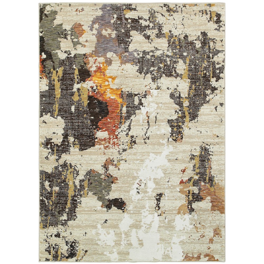 Evolution 7770J Beige/ Charcoal Indoor Area Rug - 5'3" x 7'3"