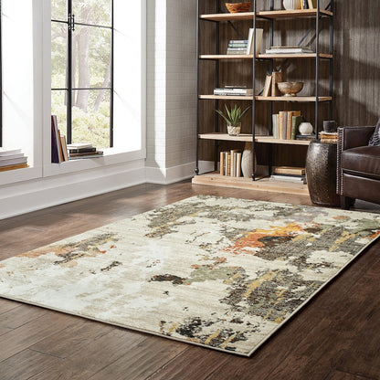 Evolution 7770J Beige/ Charcoal Indoor Area Rug - 5'3" x 7'3"