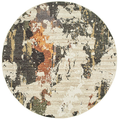 Evolution 7770J Beige/ Charcoal Indoor Area Rug - 7'10" Round