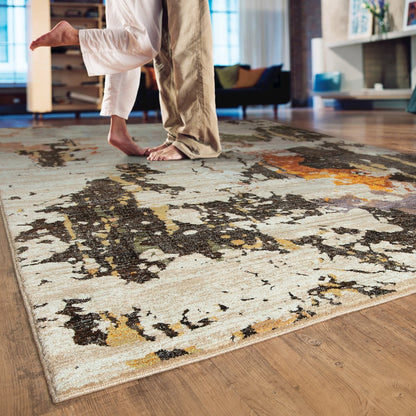 Evolution 7770J Beige/ Charcoal Indoor Area Rug - 10' x 13'2"