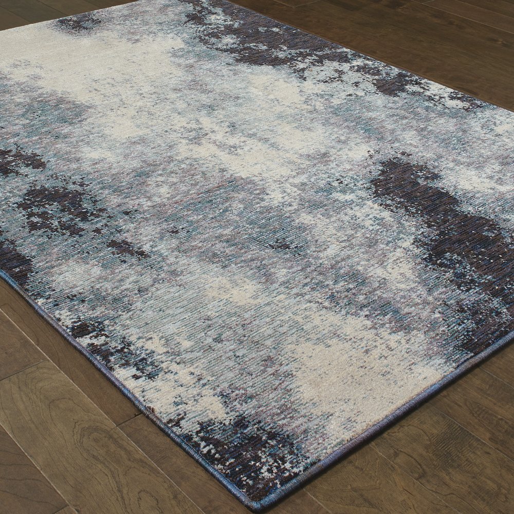 Evolution 8000B Navy/ Ivory Indoor Area Rug - 2'6" x 12'