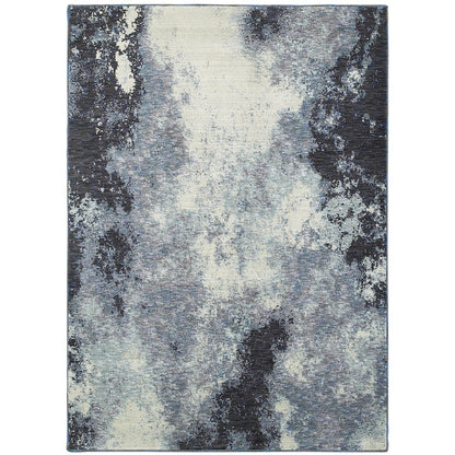 Evolution 8000B Navy/ Ivory Indoor Area Rug - 5'3" x 7'3"