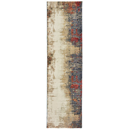 Evolution 8001A Ivory/ Multi Indoor Area Rug - 2'3" x 8'
