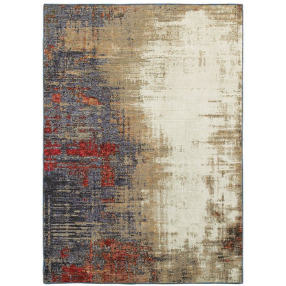 Evolution 8001A Ivory/ Multi Indoor Area Rug - 3'3" x 5'2"