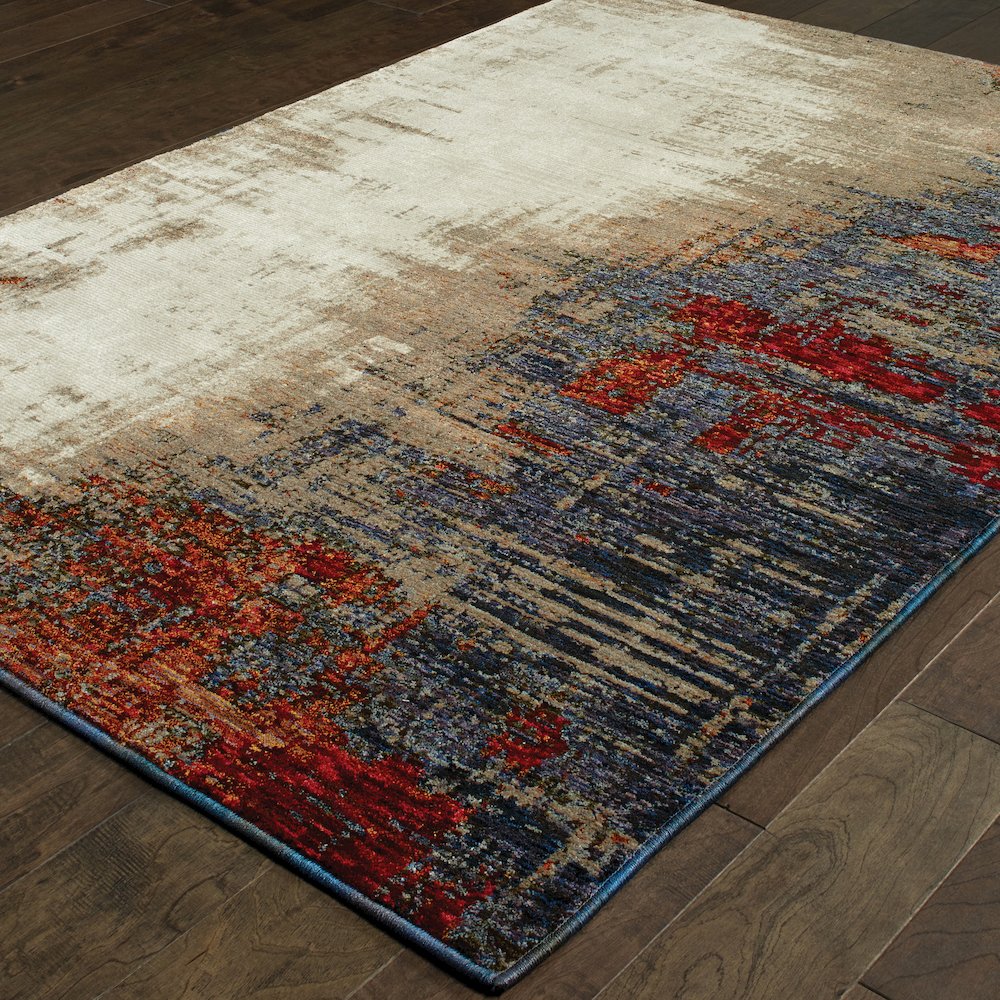 Evolution 8001A Ivory/ Multi Indoor Area Rug - 10' x 13'2"