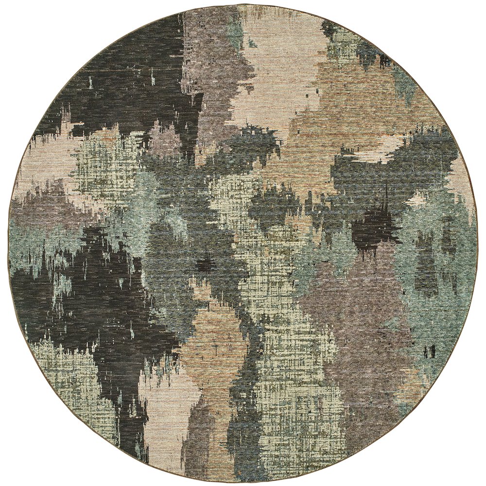 Evolution 8011B Blue/ Brown Indoor Area Rug - 7'10" Round