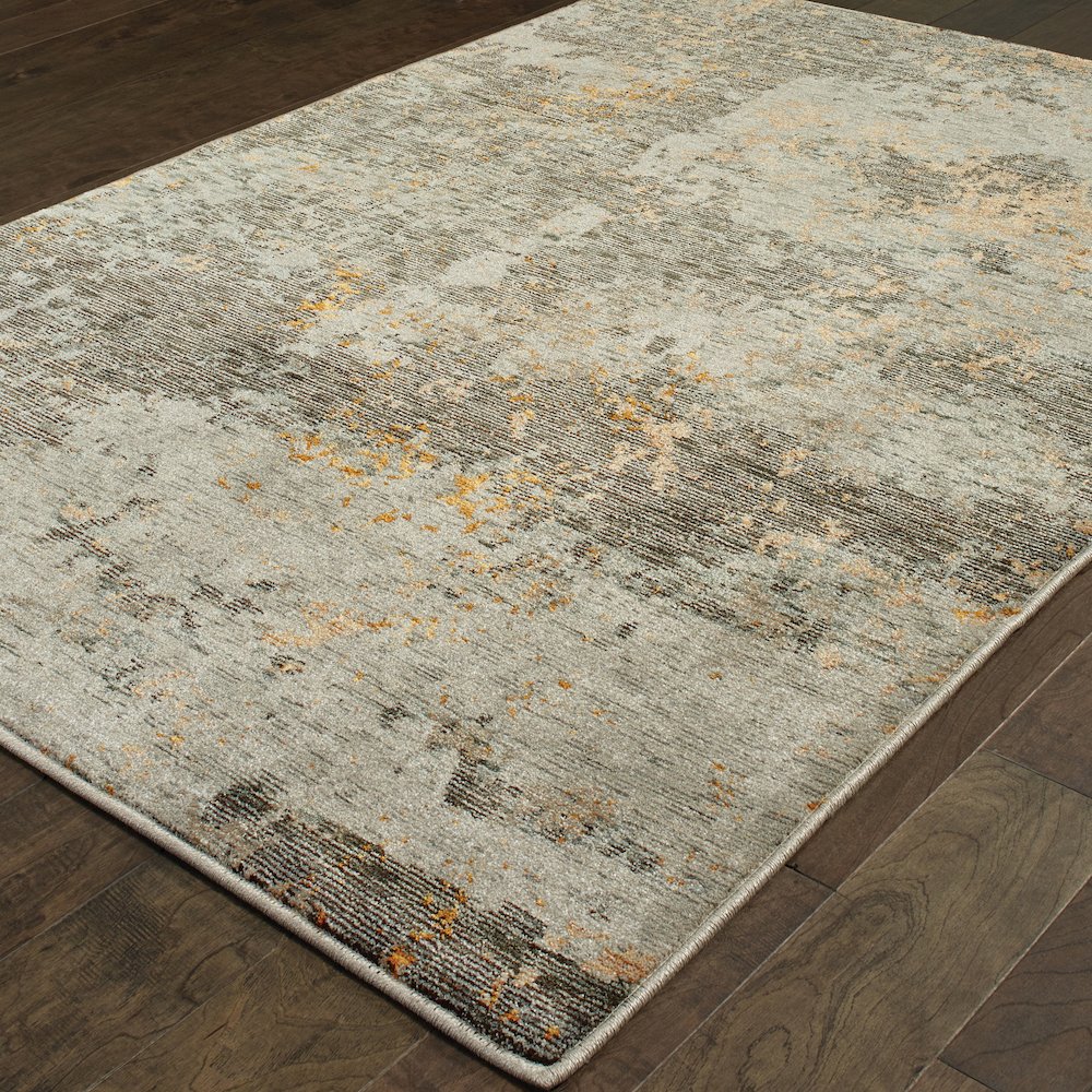 Evolution 8025B Grey/ Gold Indoor Area Rug - 2'3" x 8'