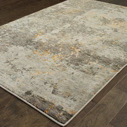 Evolution 8025B Grey/ Gold Indoor Area Rug - 3'3" x 5'2"
